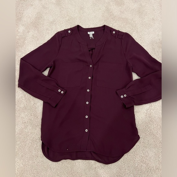 DYNAMITE Burgundy Work Blouse in Size Small GUC - Picture 1 of 8